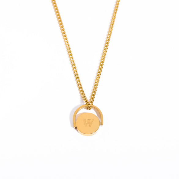 Wholesale Stainless Steel And Titanium Steel Letter Pendant Ochain Necklace With Dripping Oil Design