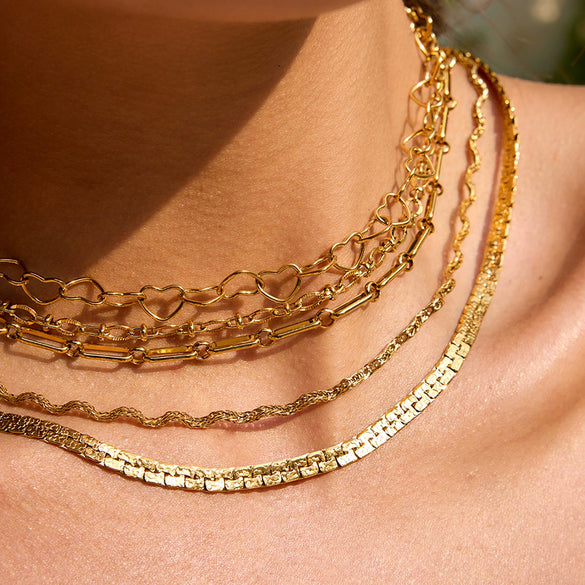 Wholesale Stainless Steel And Titanium Steel Light Luxury Geometric Necklace With Electroplating