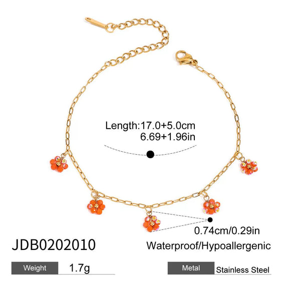 Wholesale Stainless Steel And Titanium Steel Light Luxury Style Geometric Flower Crystal Pendant Necklace With Electroplating For Women