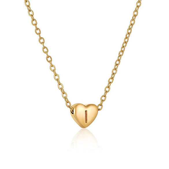 Wholesale Stainless Steel And Titanium Steel Love Heart And Letter Design Necklace For Women With Electroplating