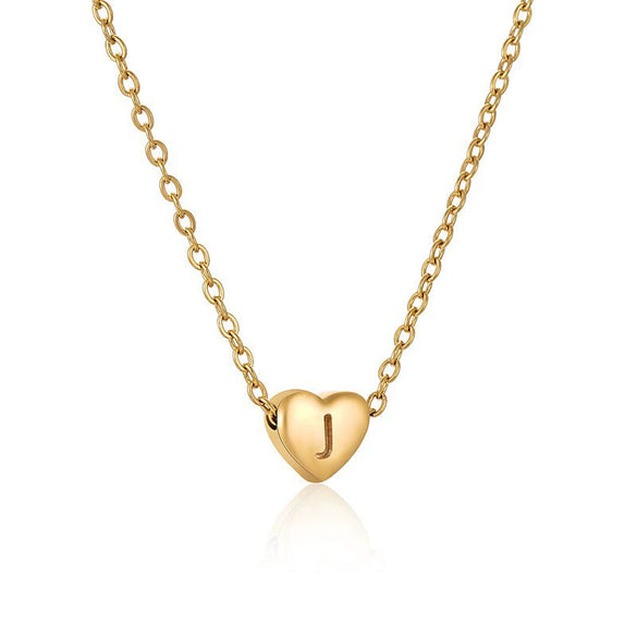 Wholesale Stainless Steel And Titanium Steel Love Heart And Letter Design Necklace For Women With Electroplating