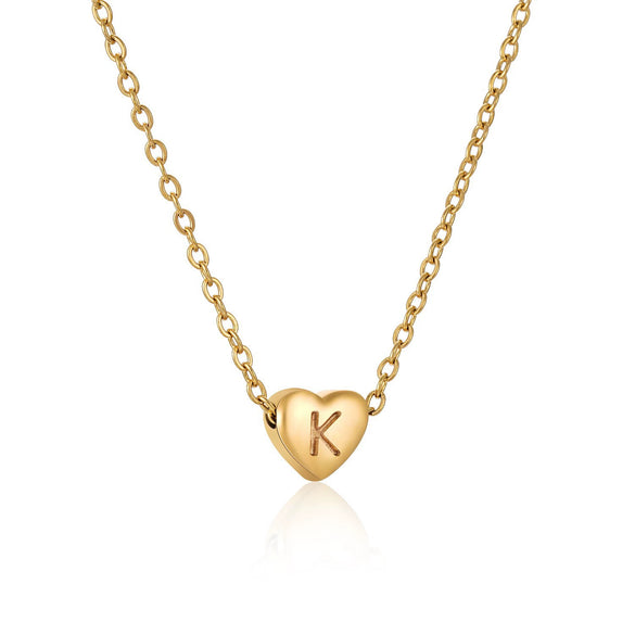 Wholesale Stainless Steel And Titanium Steel Love Heart And Letter Design Necklace For Women With Electroplating