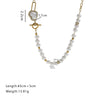 Wholesale Stainless Steel And Titanium Steel Love Imitation Pearl Shape Light Luxury Necklace With Snake Bone Chain And Electroplating For Women