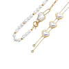 Wholesale Stainless Steel And Titanium Steel Love Imitation Pearl Shape Light Luxury Necklace With Snake Bone Chain And Electroplating For Women