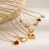 Wholesale Stainless Steel And Titanium Steel Love Necklace With Geometric Pendant And Regular Chain Electroplated