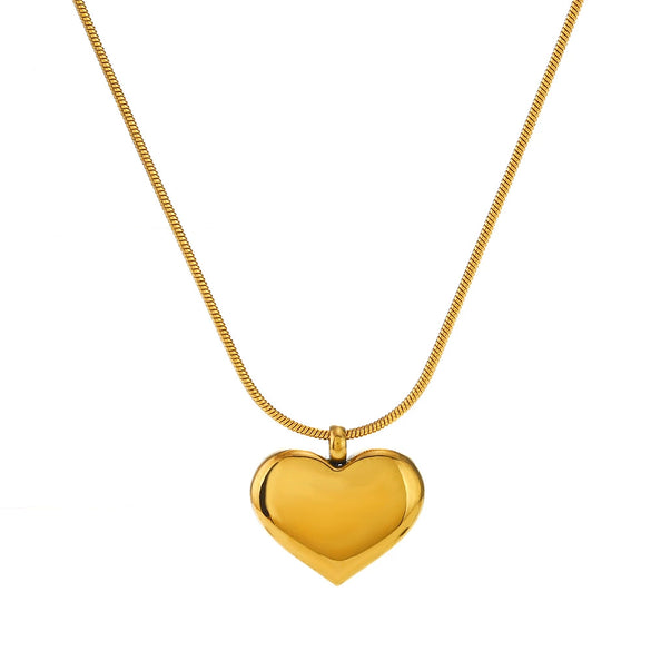Wholesale Stainless Steel And Titanium Steel Love Necklace With Heart Shape 18K Gold Plated Ins Style For Women