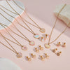 Wholesale Stainless Steel And Titanium Steel Lovethemed Heart Drop Bell Pattern Electroplated Jewelry Set For Girls