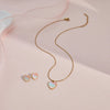 Wholesale Stainless Steel And Titanium Steel Lovethemed Heart Drop Bell Pattern Electroplated Jewelry Set For Girls