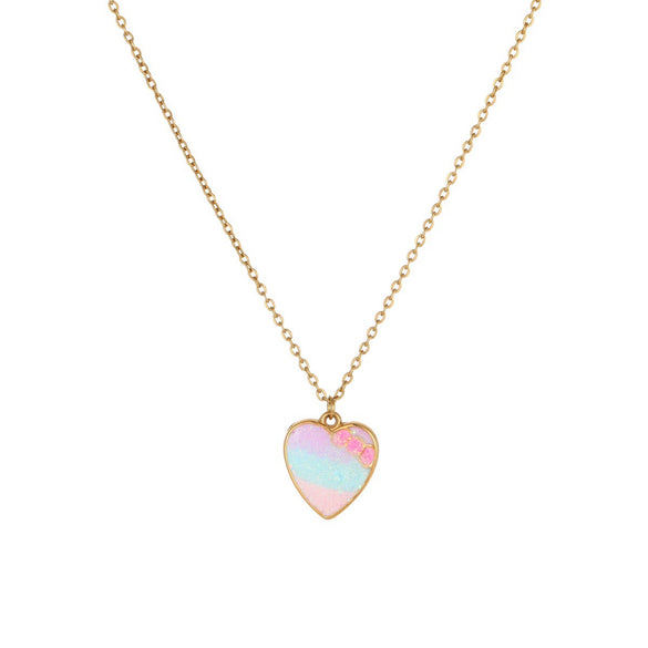 Wholesale Stainless Steel And Titanium Steel Lovethemed Heart Drop Bell Pattern Electroplated Jewelry Set For Girls