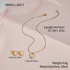 Wholesale Stainless Steel And Titanium Steel Lovethemed Heart Drop Bell Pattern Electroplated Jewelry Set For Girls