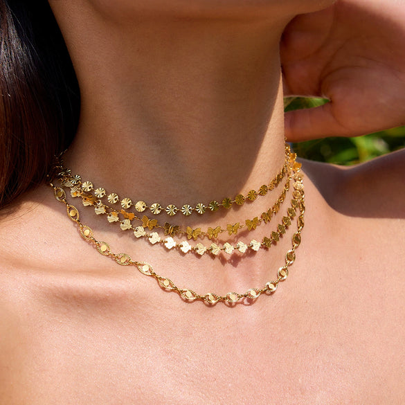 Wholesale Stainless Steel And Titanium Steel Necklace Old Money Style Geometric Shape Electroplated