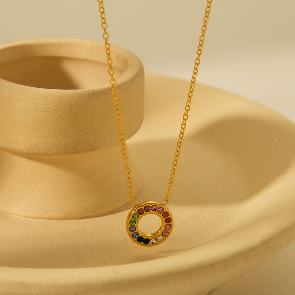 Wholesale Stainless Steel And Titanium Steel Necklace With Geometric Design And Electroplating Treatment For Women