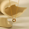 Wholesale Stainless Steel And Titanium Steel Necklace With Geometric Design And Electroplating Treatment For Women