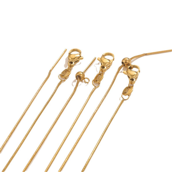 Wholesale Stainless Steel And Titanium Steel Ochain Clavicle Necklace With Geometric Beaded Pendant And Real Gold Plating For Women
