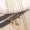 Wholesale Stainless Steel And Titanium Steel Ochain Clavicle Necklace With Geometric Beaded Pendant And Real Gold Plating For Women