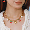 Wholesale Stainless Steel And Titanium Steel Pearl Necklace With Geometric Pendant And Regular Chain Electroplated Minimalist Style Women's Diy Jewelry Accessories