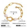 Wholesale Stainless Steel And Titanium Steel Pearl Necklace With Wave Pattern And Electroplating For Women