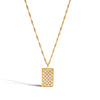 Wholesale Stainless Steel And Titanium Steel Rectangular Geometric Pendant Necklace With White Diamond Electroplated For Women In Classic Style