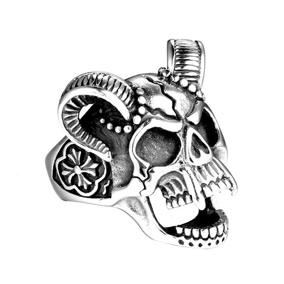 Wholesale Stainless Steel And Titanium Steel Ring Men's And Unisex Jewelry Vintage Sheep Head Geometric Handmade