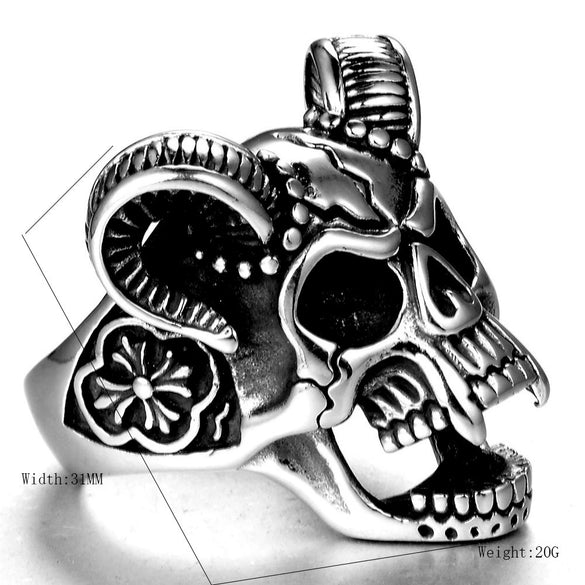Wholesale Stainless Steel And Titanium Steel Ring Men's And Unisex Jewelry Vintage Sheep Head Geometric Handmade