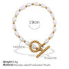 Wholesale 316L Stainless Steel And 316L Stainless Steel Sea Life Pattern Freshwater Pearl Ot Buckle Necklace And Bracelet Set 18K Gold Plated Fashion Style For Women