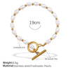 Wholesale 316L Stainless Steel And 316L Stainless Steel Sea Life Pattern Freshwater Pearl Ot Buckle Necklace And Bracelet Set 18K Gold Plated Fashion Style For Women