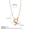 Wholesale 316L Stainless Steel And 316L Stainless Steel Sea Life Pattern Freshwater Pearl Ot Buckle Necklace And Bracelet Set 18K Gold Plated Fashion Style For Women