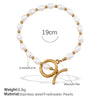 Wholesale 316L Stainless Steel And 316L Stainless Steel Sea Life Pattern Freshwater Pearl Ot Buckle Necklace And Bracelet Set 18K Gold Plated Fashion Style For Women