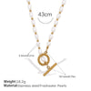 Wholesale 316L Stainless Steel And 316L Stainless Steel Sea Life Pattern Freshwater Pearl Ot Buckle Necklace And Bracelet Set 18K Gold Plated Fashion Style For Women