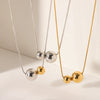 Wholesale Stainless Steel And Titanium Steel Snake Bone Chain Geometric Spherical Pendant Necklace With Gold And Silver Color Matching Electroplating For Women