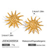Wholesale Stainless Steel And Titanium Steel Spiral Sunflower Pendant Necklace And Earrings With Electroplating Fashion Retro Creative For Women