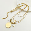 Wholesale Stainless Steel And Titanium Steel Star Moon Clavicle Necklace With Enamel Color Drop Oil Disc Pendant Electroplated For Women