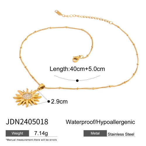 Wholesale Stainless Steel And Titanium Steel Star Zircon Necklace Pendant With Geometric Design And Electroplating For Women