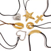 Wholesale Stainless Steel And Titanium Steel Starfish Shaped Women's Necklace With Black Rope Electroplated Treatment Geometric Design