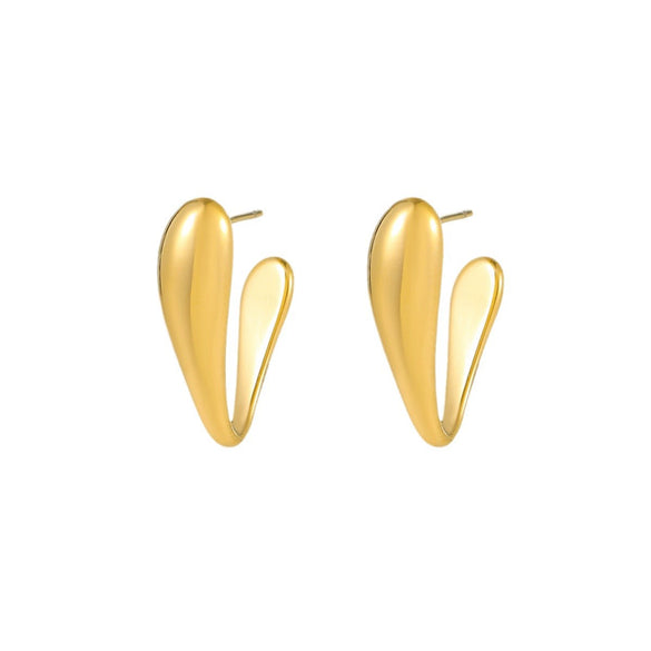Wholesale Stainless Steel And Titanium Steel Vshaped Earrings Normcore Style Electroplated For Women