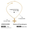 Wholesale Stainless Steel And Titanium Steel Women's Geometric Flower Cross Pendant Necklace With Diamond And Electroplating