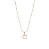 Wholesale Stainless Steel And Titanium Steel Women's Geometric Square Pendant Necklace With 14K Gold Plated Electroplating Treatment