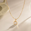 Wholesale Stainless Steel And Titanium Steel Women's Geometric Square Pendant Necklace With 14K Gold Plated Electroplating Treatment