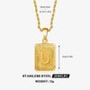 Wholesale Stainless Steel And Titanium Steel Women's Letter Square Necklace With Electroplating Treatment