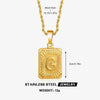 Wholesale Stainless Steel And Titanium Steel Women's Letter Square Necklace With Electroplating Treatment