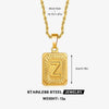 Wholesale Stainless Steel And Titanium Steel Women's Letter Square Necklace With Electroplating Treatment