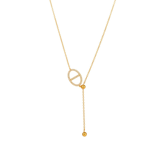 Wholesale 316L Stainless Steel And 316L Stainless Steel Women's Light Luxury Geometric Sunshaped Tassel Adjustable Clavicle Necklace With Electroplating