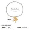 Wholesale Stainless Steel And Titanium Steel Women's Necklace With Conch Starfish Sun Patterns Electroplated Cross Chain Cuban Chain In Ins Nature Style