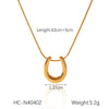 Wholesale Stainless Steel And Titanium Steel Women's Necklace With Ushaped Geometric Pendant And Snake Bone Chain Electroplated