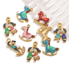 Wholesale Stainless Steel And Wooden Pony Moon Person Shaped Oil Dripping Jewelry Accessories Pendant For Bracelet And Necklace
