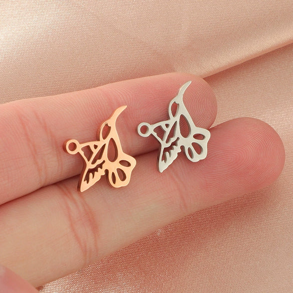 Wholesale Stainless Steel Animal Bird Hollow Doublesided Pendant Jewelry Accessories Finely Polished
