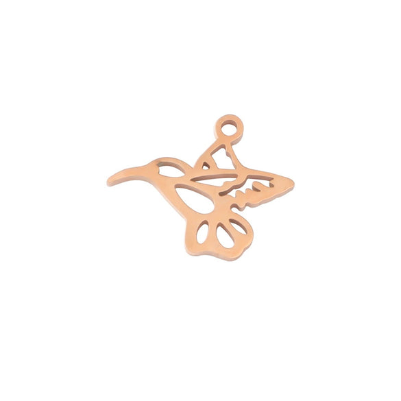 Wholesale Stainless Steel Animal Bird Hollow Doublesided Pendant Jewelry Accessories Finely Polished