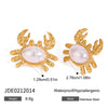 Wholesale Stainless Steel Animal Geometric Style Electroplated Crab Earrings Jewelry
