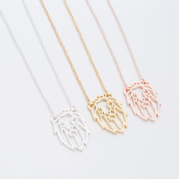 Wholesale Stainless Steel Animal Lion Oshaped Chain Necklace With Electroplating For Women