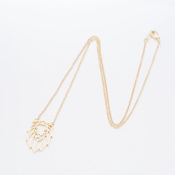 Wholesale Stainless Steel Animal Lion Oshaped Chain Necklace With Electroplating For Women